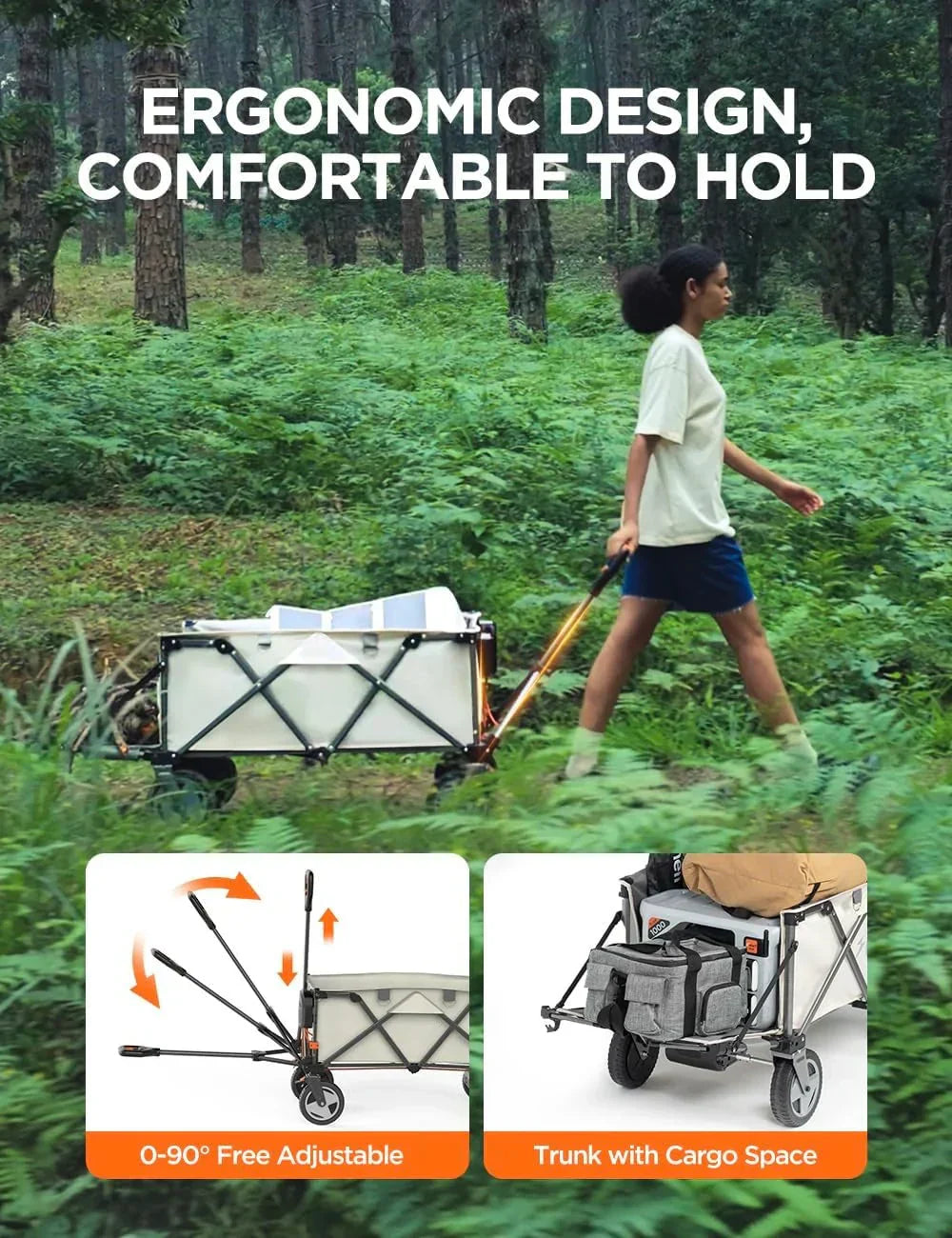 All-Terrain Electric Wagon | 300Lb Capacity, Foldable Design & Removable Battery for Long Adventures