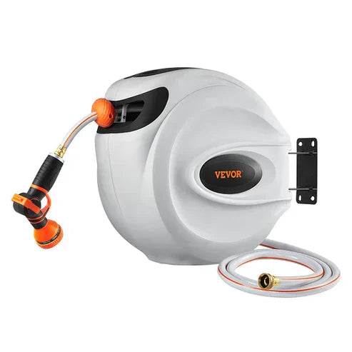 Auto-Rewind Hose Reel with 180° Swivel – Tangle-Free, Space-Saving, and Instantly Wall-Mounted
