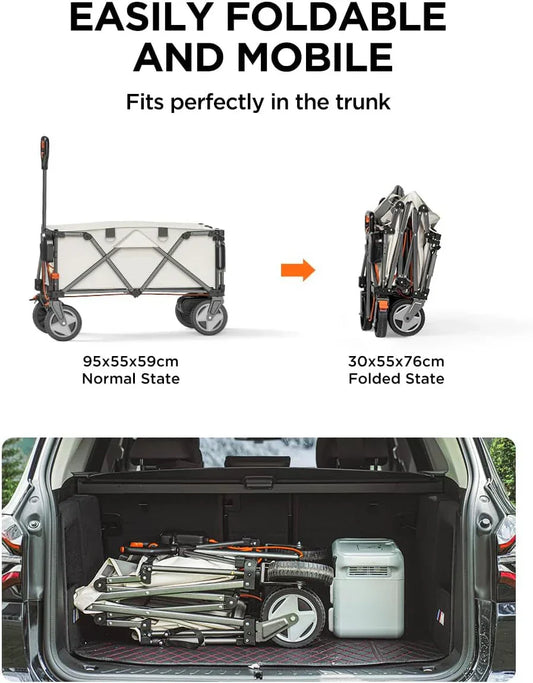 All-Terrain Electric Wagon | 300Lb Capacity, Foldable Design & Removable Battery for Long Adventures