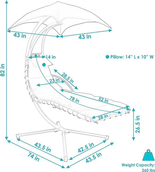 Heavy-Duty Luxury Hammock Chair – Powder-Coated Steel Frame, Removable Premium Cushions & Memory Foam