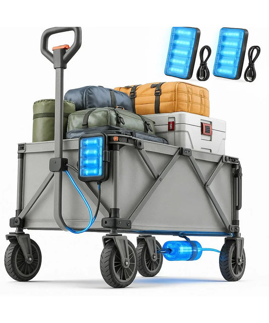 All-Terrain Electric Wagon | 300Lb Capacity, Foldable Design & Removable Battery for Long Adventures